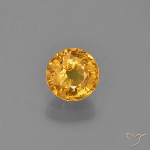 0.73ct 天然 深金橙色 蓝宝石, 圆形的, VS