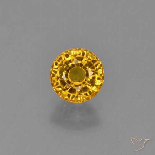 0.72ct 天然 深金色 蓝宝石, 圆形的, VVS