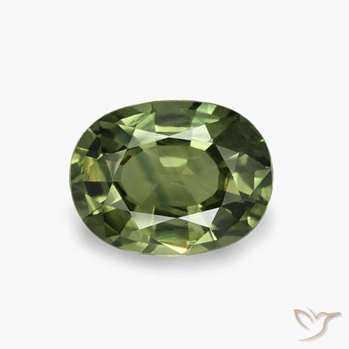 4.09ct 天然 中深绿色 蓝宝石, 椭圆形, VVS-VS