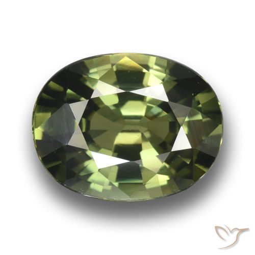 3.38ct 天然 中深绿色 蓝宝石, 椭圆形, VVS-VS