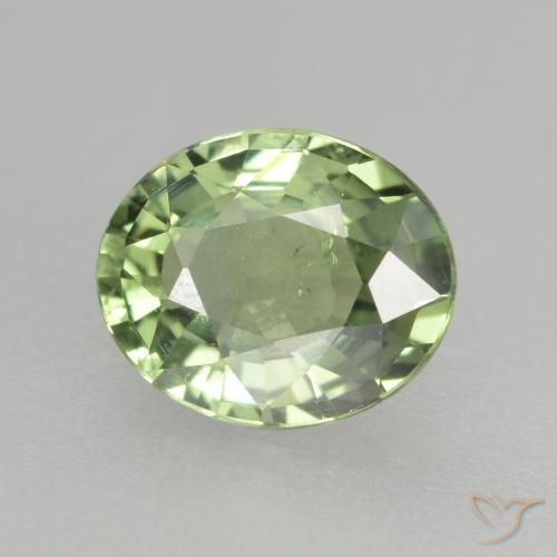0.75ct 天然 非常浅的绿色 蓝宝石, 椭圆形, VVS