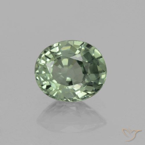 0.75ct 天然 Medium Light Green 蓝宝石, 椭圆形, VVS-VS