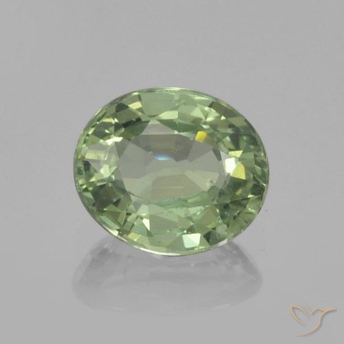 0.80ct 天然 浅鼠尾草绿色 蓝宝石, 椭圆形, VVS-VS