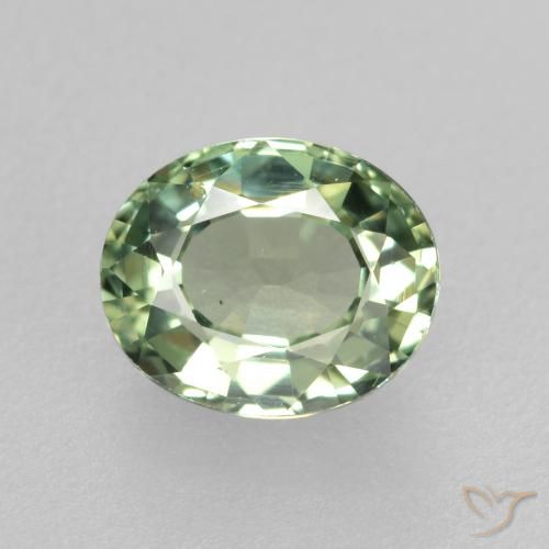 0.76ct 天然 Medium Light Green 蓝宝石, 椭圆形, VVS-VS
