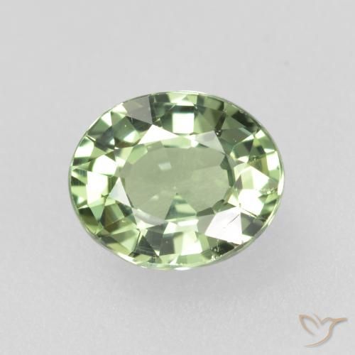 0.75ct 天然 浅森林绿 蓝宝石, 椭圆形, VVS-VS