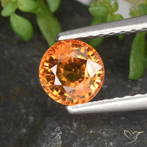 0.72ct 天然 火橙 蓝宝石, 圆形的, VVS-VS