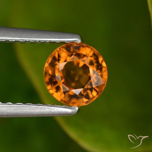 0.88ct 天然 中深橙色 蓝宝石, 圆形的, VVS-VS