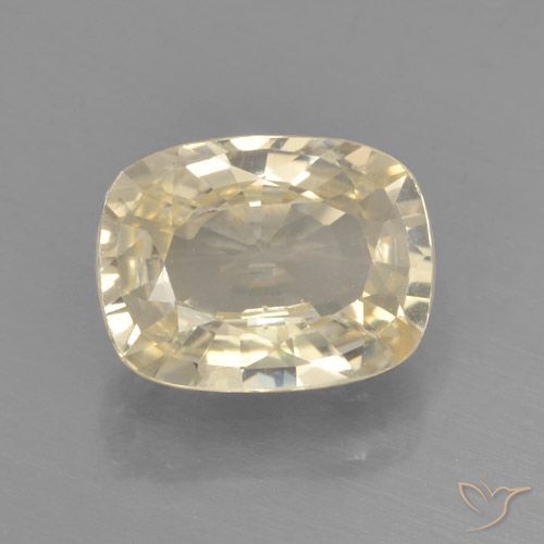 1.31ct 天然 淡黄色 蓝宝石, 软垫, VVS