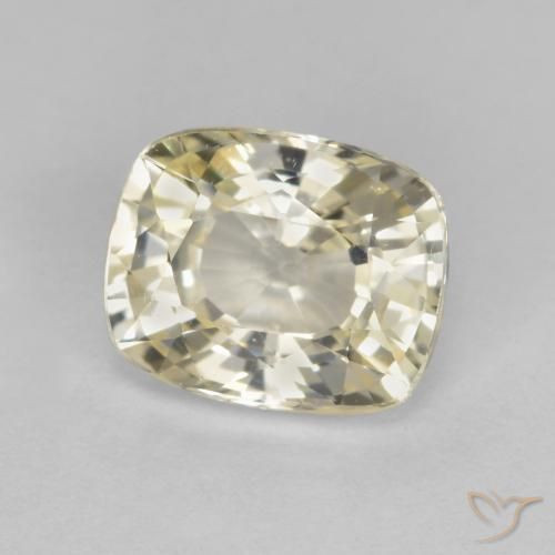 1.24ct 天然 淡黄色 蓝宝石, 软垫, VVS-VS