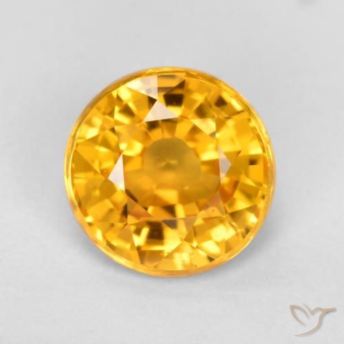 0.83ct 天然 中橙 蓝宝石, 圆形的, VVS-VS
