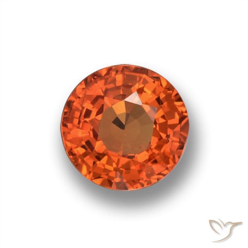 0.59ct 天然 中橙 蓝宝石, 圆形的, VVS-VS