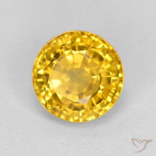 0.75ct 天然 金色 蓝宝石, 圆形的, VVS-VS