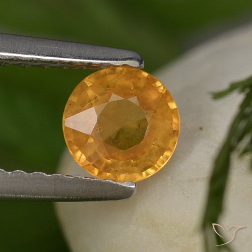 0.58ct 天然 深橙金 蓝宝石, 圆形的, VS