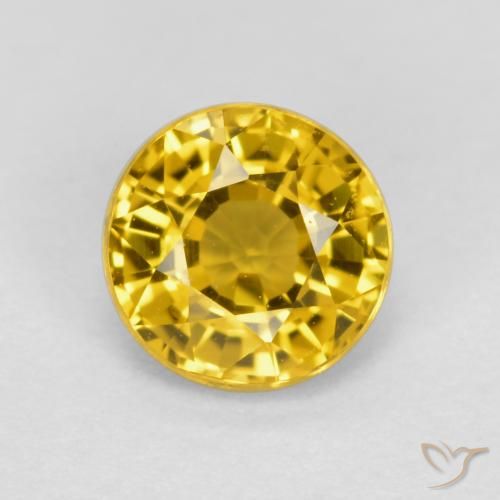 0.69ct 天然 金色 蓝宝石, 圆形的, VVS-VS