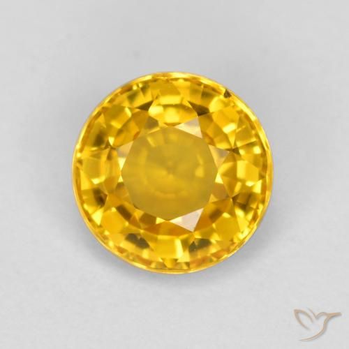 0.65ct 天然 金色 蓝宝石, 圆形的, VVS-VS