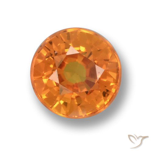 0.70ct 天然 亮橙色 蓝宝石, 圆形的, VVS-VS