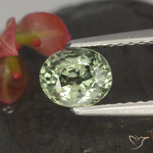 0.85ct 天然 浅绿色 蓝宝石, 椭圆形, VVS-VS