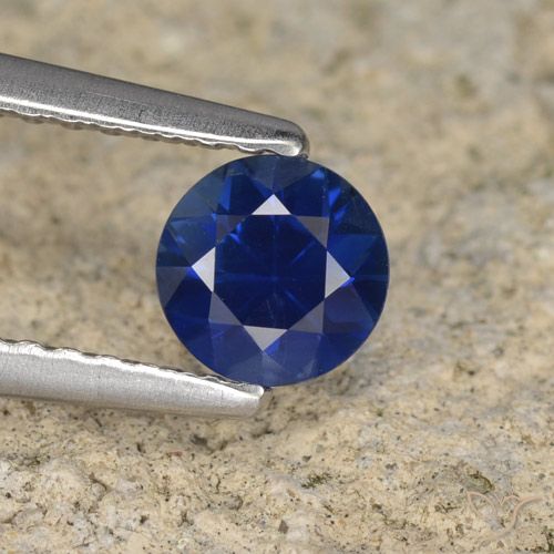 0.54ct 天然 暗蓝色 蓝宝石, 圆形的, VVS-VS