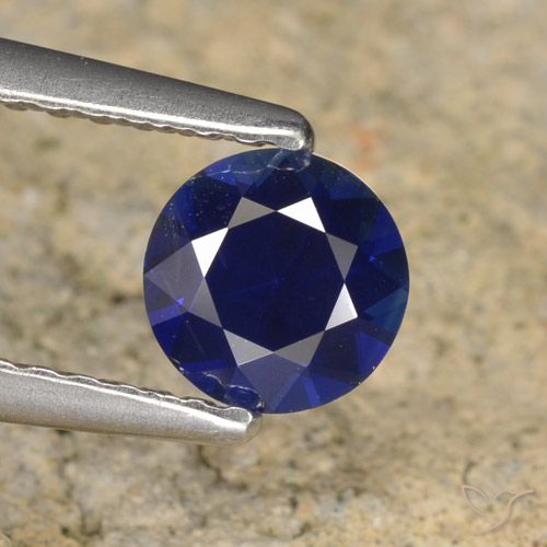 0.62ct 天然 暗蓝色 蓝宝石, 圆形的, VVS-VS