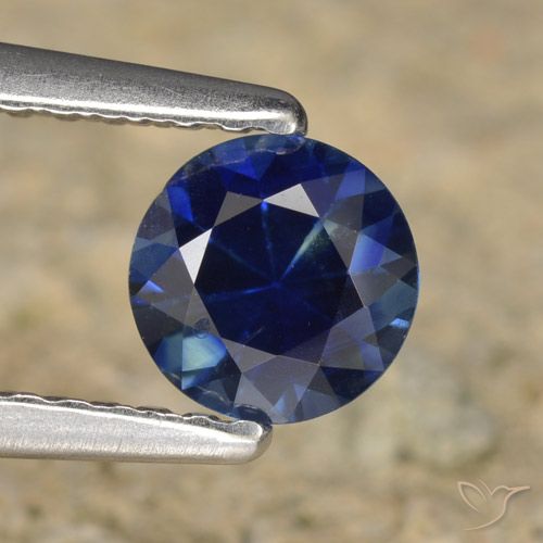 0.60ct 天然 暮光蓝 蓝宝石, 圆形的, VVS-VS