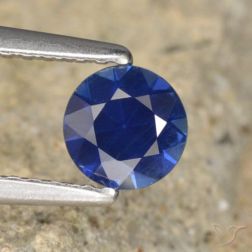 0.61ct 天然 深蓝色 蓝宝石, 圆形的, VVS-VS