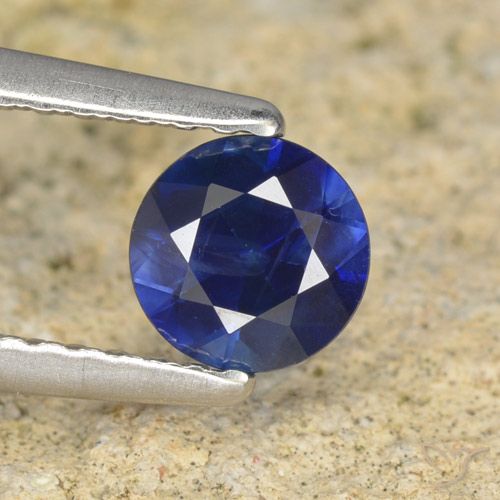 0.57ct 天然 暗蓝色 蓝宝石, 圆形的, VS