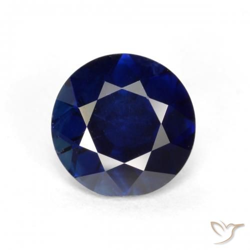 0.56ct 天然 暗蓝色 蓝宝石, 圆形的, VS