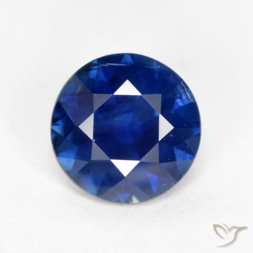 0.61ct 天然 午夜蓝 蓝宝石, 圆形的, VS