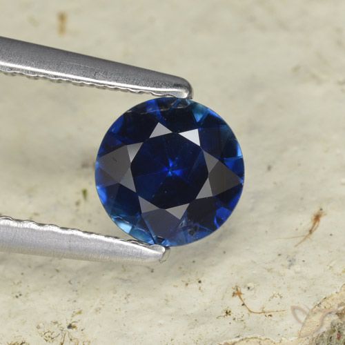 0.70ct 天然 暗蓝色 蓝宝石, 圆形的, VVS-VS