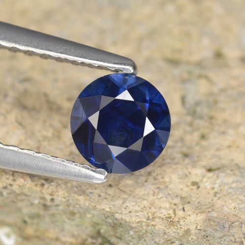 0.64ct 天然 暮光蓝 蓝宝石, 圆形的, VVS-VS