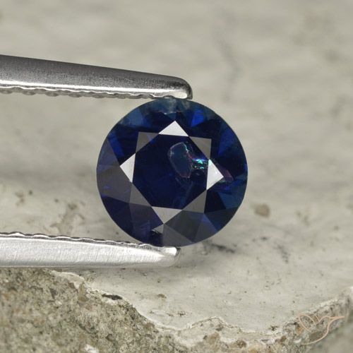0.73ct 天然 深蓝色 蓝宝石, 圆形的, VS