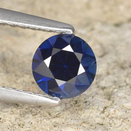 0.66ct 天然 暮光蓝 蓝宝石, 圆形的, VVS