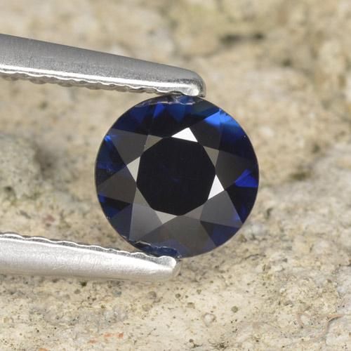0.55ct 天然 暮光蓝 蓝宝石, 圆形的, VVS