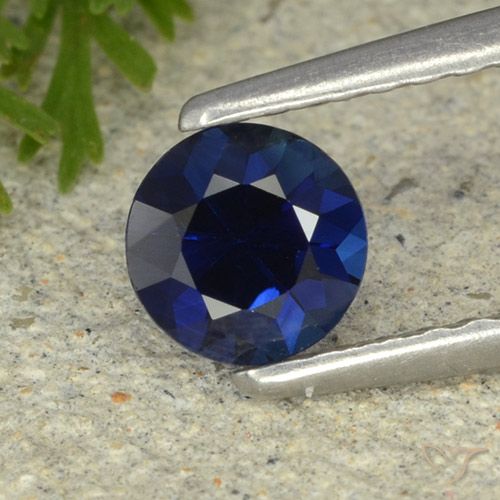 0.53ct 天然 海军蓝 蓝宝石, 圆形的, VVS