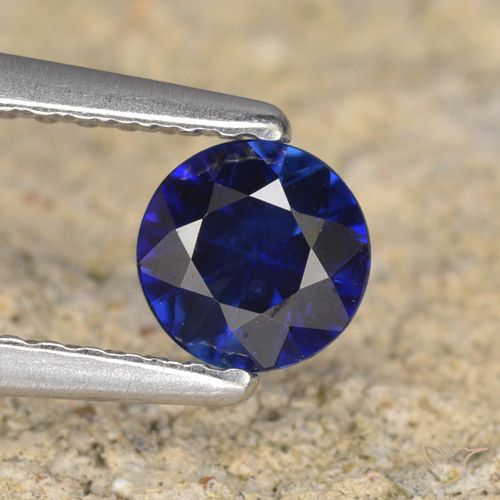 0.50ct 天然 暮光蓝 蓝宝石, 圆形的, VVS-VS
