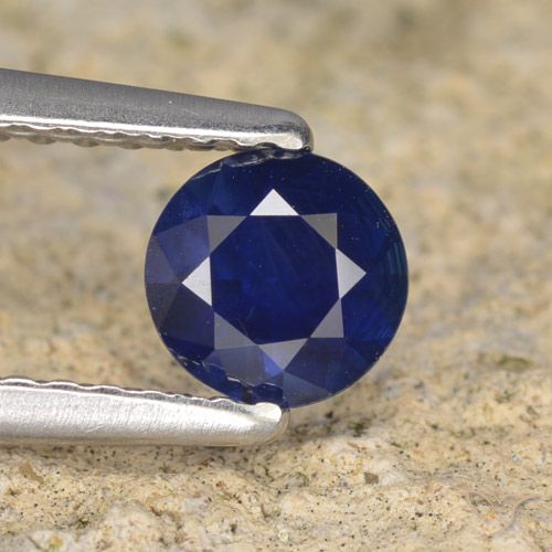 0.59ct 天然 暮光蓝 蓝宝石, 圆形的, VVS-VS