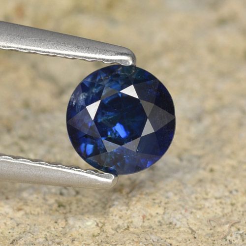 0.62ct 天然 海军蓝 蓝宝石, 圆形的, VS-SI