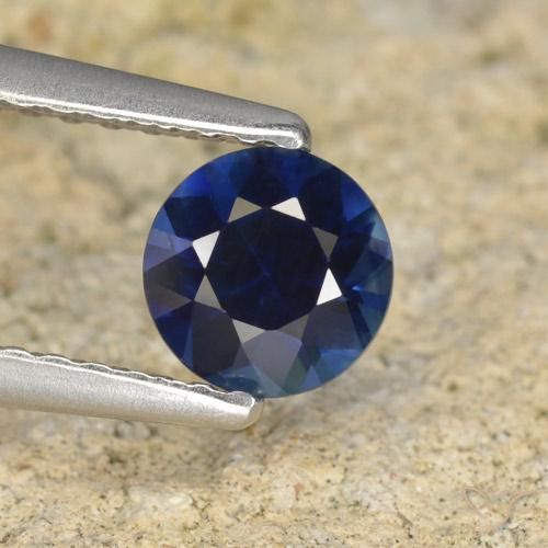 0.64ct 天然 暮光蓝 蓝宝石, 圆形的, VVS