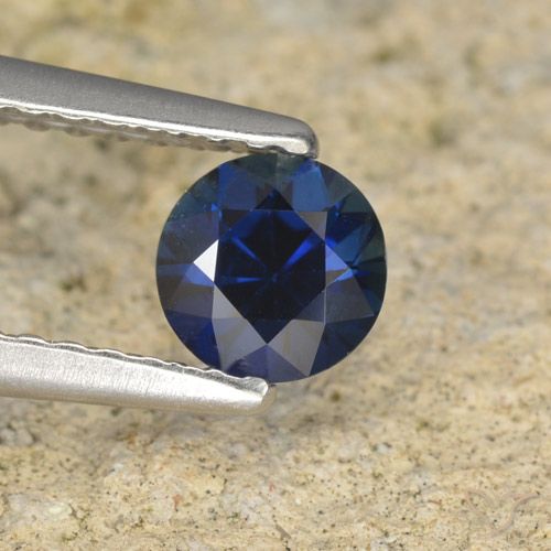 0.51ct 天然 深蓝色 蓝宝石, 圆形的, VVS