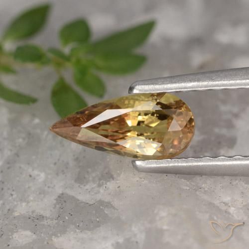 0.72ct 天然 Light Earth Orange 蓝宝石, 梨形, VS