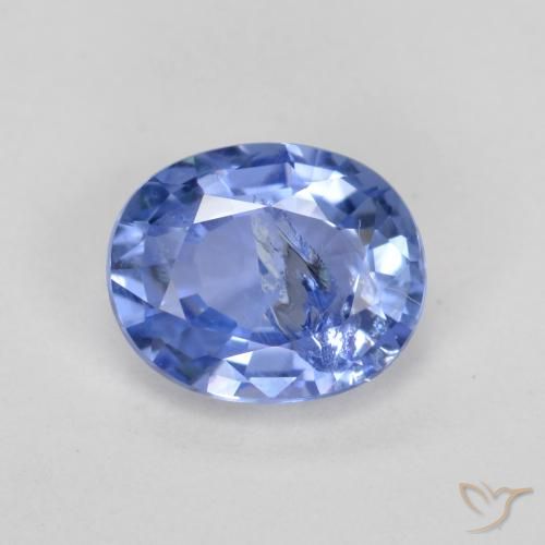 0.75ct 天然 淡蓝色 蓝宝石, 椭圆形, SI
