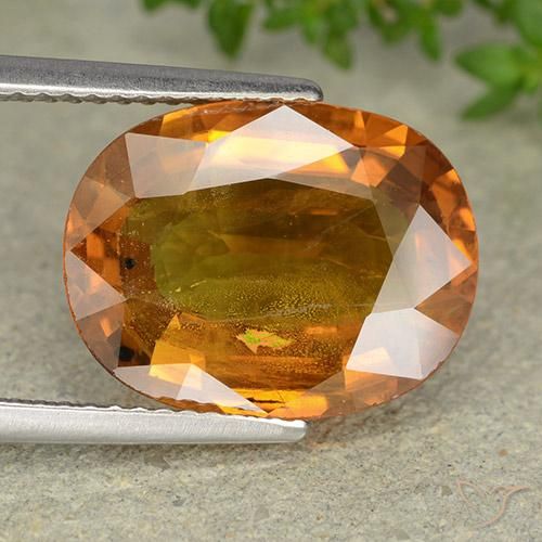 7.82ct 天然 棕橙色 蓝宝石, 椭圆形, VS-SI