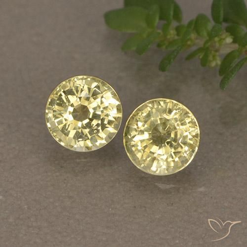 0.97ctw 天然 Medium Light-Yellow 蓝宝石, 圆形的, VVS-VS