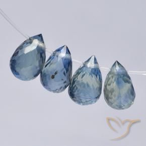 2.34天然蓝宝石，水滴珠形切工，5.5×3.6毫米，VS