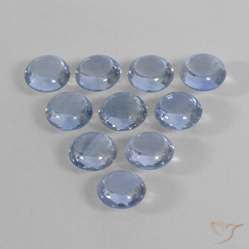 2.23ctw 天然 浅蓝色 蓝宝石, 圆形的, 透明