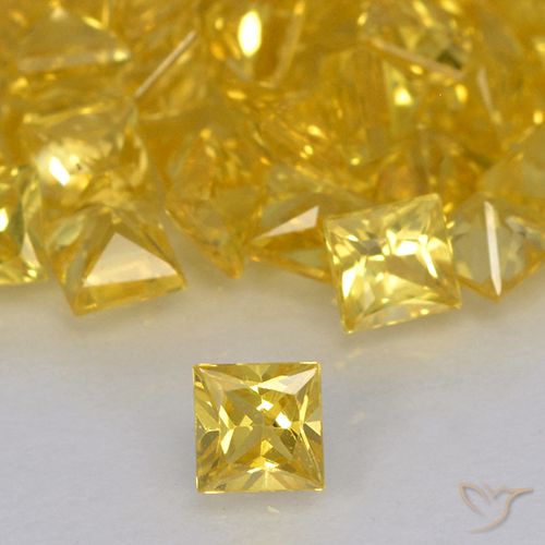 0.15ct 天然 金色 蓝宝石, 正方形, VVS-VS