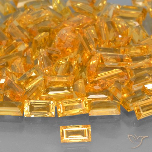 0.26ct 天然 中橙 蓝宝石, 狭长方形, VVS-VS