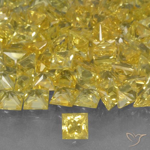 0.17ct 天然 黄色 蓝宝石, 正方形, VVS-VS