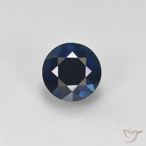 0.58ct 天然 夜蓝 蓝宝石, 圆形的, VVS-VS