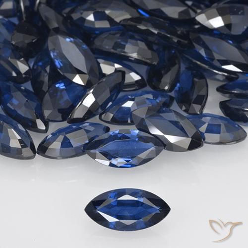 0.67ct 天然 海军蓝 蓝宝石, 榄尖形, VVS-VS